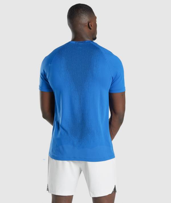 Panske Tricka Gymshark Apex Contrast Seamless Modre | PV3516792
